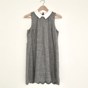 Gray Monteau sleeveless dress with white collar S